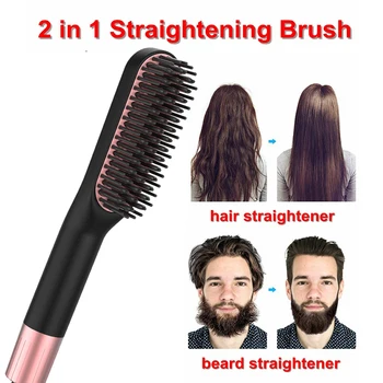 

Hair Straightener Brush Beard Straightening Comb Enhanced Negative Ion Hair Straightener Anti-scald Function Straightener Brush