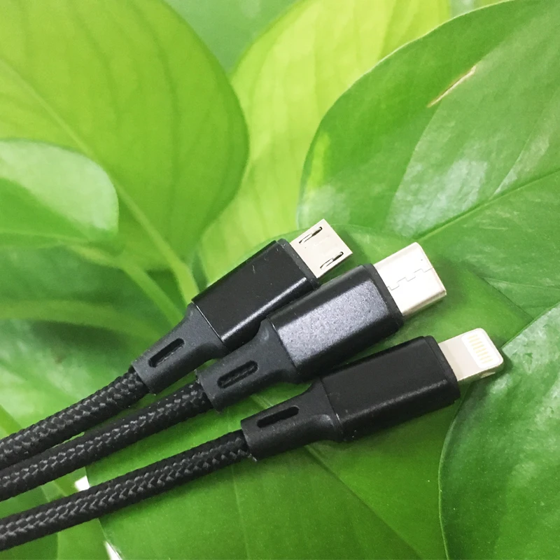 SENICC 3 в 1 быстрая зарядка USB кабель Micro usb type-C Осветляющий кабель для Android мобильного телефона samsung S9 iPhone XS X 8 7 6