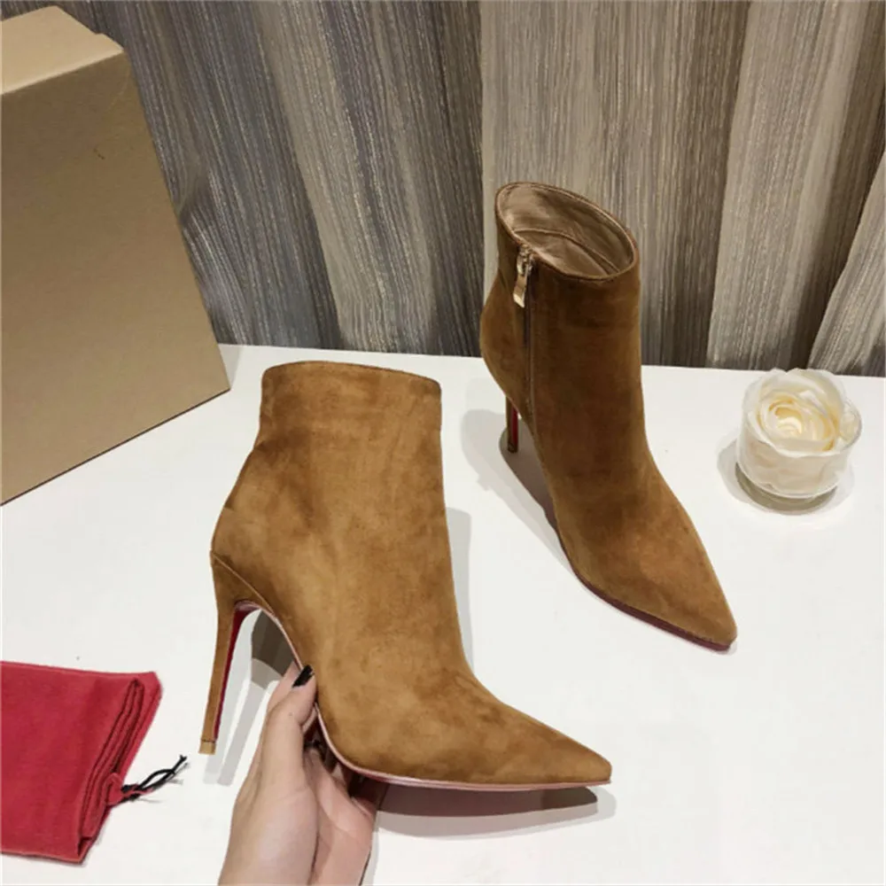 US $118.75 Designer Shoes sneaker So Kate Spike Styles High Heels Half Knee Ankle boots Red Luxury Bottoms fashion size 3541
