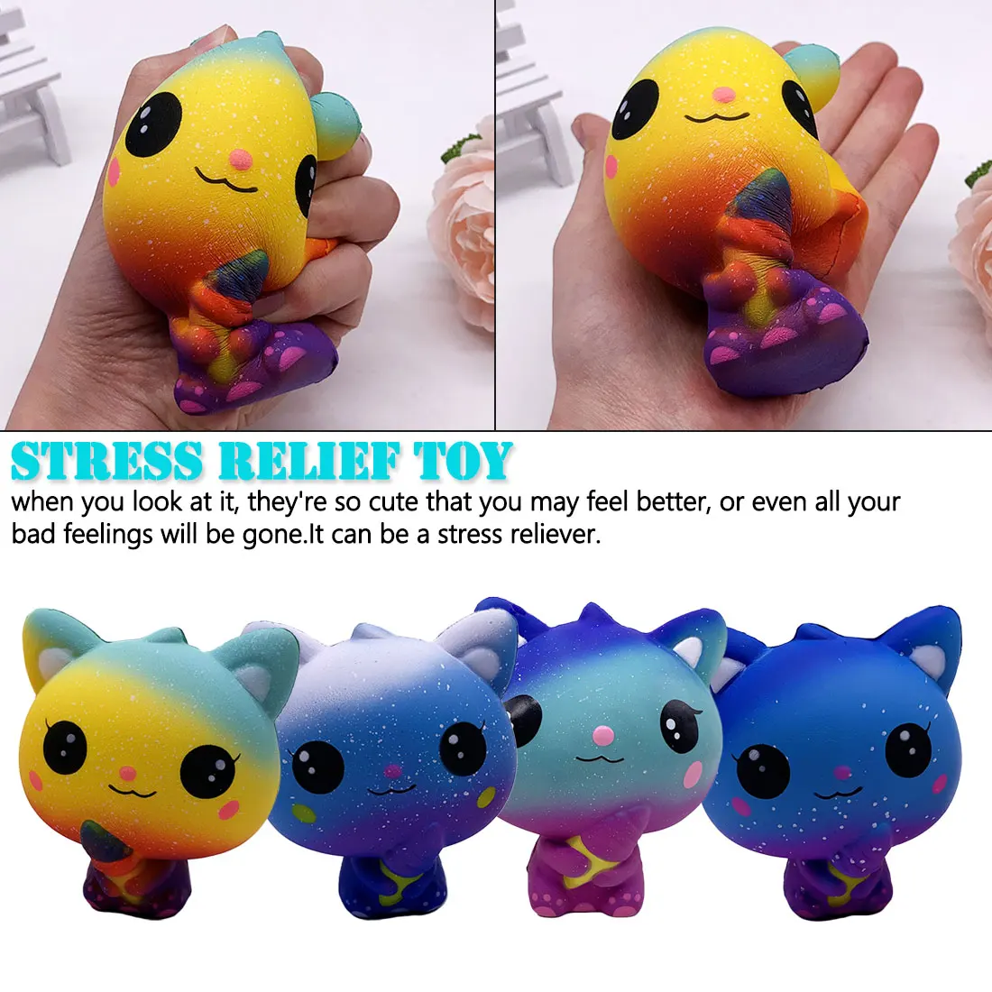 Красочная Galaxy Cat Ароматизированная подвеска медленно поднимающаяся игрушка-Антистресс игрушка антистресс игрушки для детей