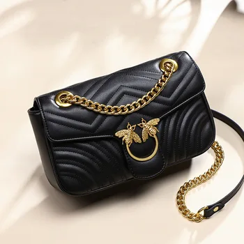 

Cross-body bag for women 2020 new leather bag for women web celebrity little black bag texture versatile retro style one-shoulde