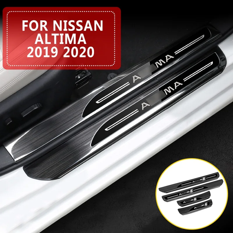 

pcmos Stainless Steel Door Sill Scuff Plate Guard For 2019 2020 Nissan Altima Chromium Styling Auto Interior Mouldings Stickers