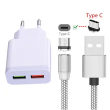 Для samsung galaxy Xcover 4S A20E A30 A40 A50 A70 M40 S8 S9 S10 Note 10 zte Axon 7 9 Pro Магнитный usb-кабель для зарядного устройства type C