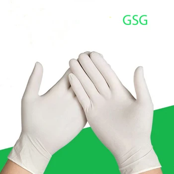 

50pair/bag Disposable Powderless Latex Protective Gloves White Upset Industrial Tattoo Dentistry Women Men Cleaning gloves