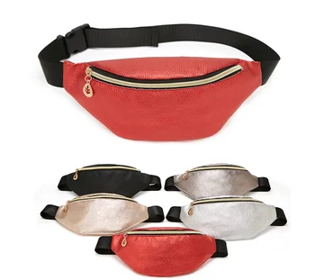 

Shell type PU Waist Bags Women Fanny Block Bag Belt Female Geometric Waist Packs Chest Phone Pouch women fanny pack