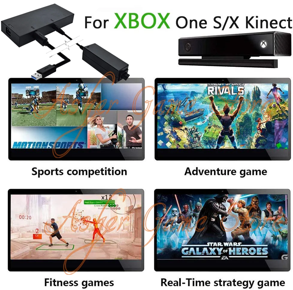 Для XBOX One S / X Windows PC Kinect 2 0 Версия датчик движения адаптер переменного тока для BOX ONE