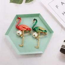 Корейский стиль стиль масло капля брошь «Фламинго» набор полный кристаллов Бабочка Брошь Лебедь корсаж женские аксессуары