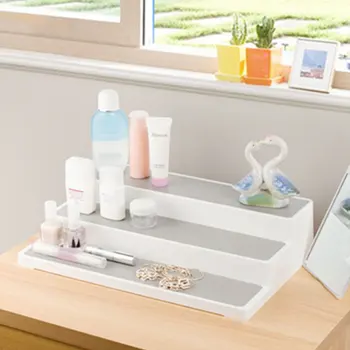 

Three-Tier Stair Condiment Shelf Household Spice Storage Racks Kitchen Cabinet Counter Storage Shelf Desktop Storage