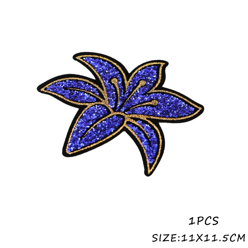 Новое поступление Bluelover цветы нашивки исправленное железо на Стразы блесток мотив вышивка аппликация для женщин Одежда патч - Цвет: 1PC flower