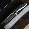 Green thorn 0470 fin quick opening folding knife D2 titanium alloy carbon fiber camping outdoor fruit knife utility knife EDC ► Photo 1/6