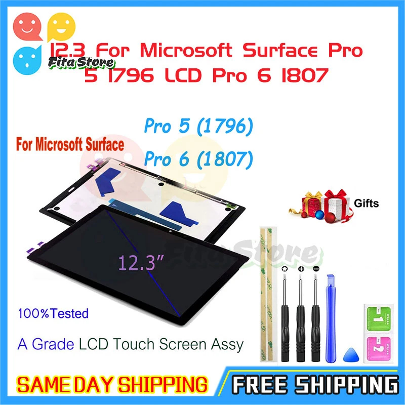 12 3 &quotдля Microsoft Surface Pro 5 1796 LCD 6 1807 дисплей кодирующий преобразователь сенсорного