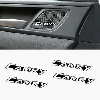 

4pcs car audio decorate 3D Aluminum Badge Emblem Sticker For Toyota Camry 40 50 2007 2008 2009 2018 Accessories Car Styling