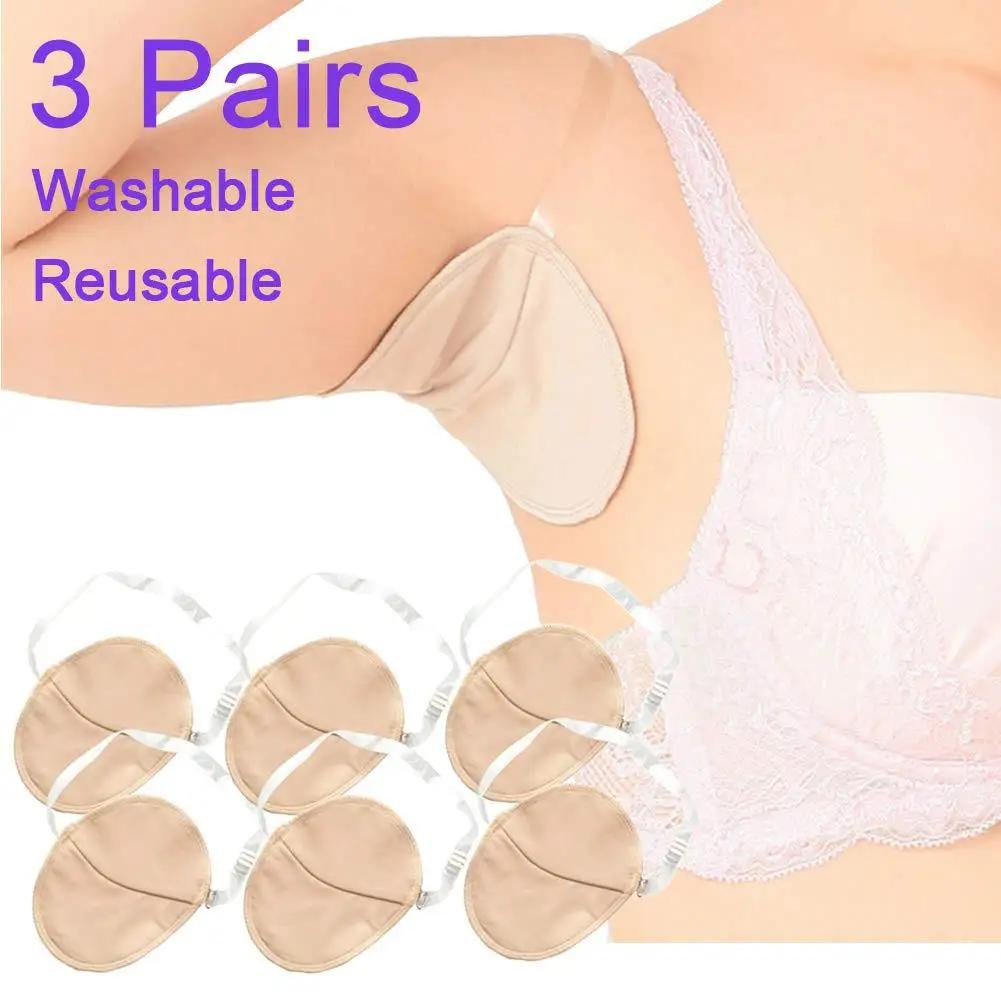 

3 Pairs Sweat Armpit Pads Soft Washable Invisible Cushion Reusable Protector