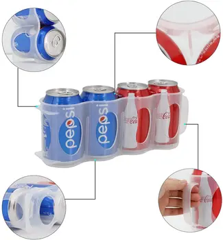 

4 Holes Refrigerator Storage Beverage Cans Case Fridge Drinking Can Space Saver Bottle Tins Holder Rack Shelf Plastic