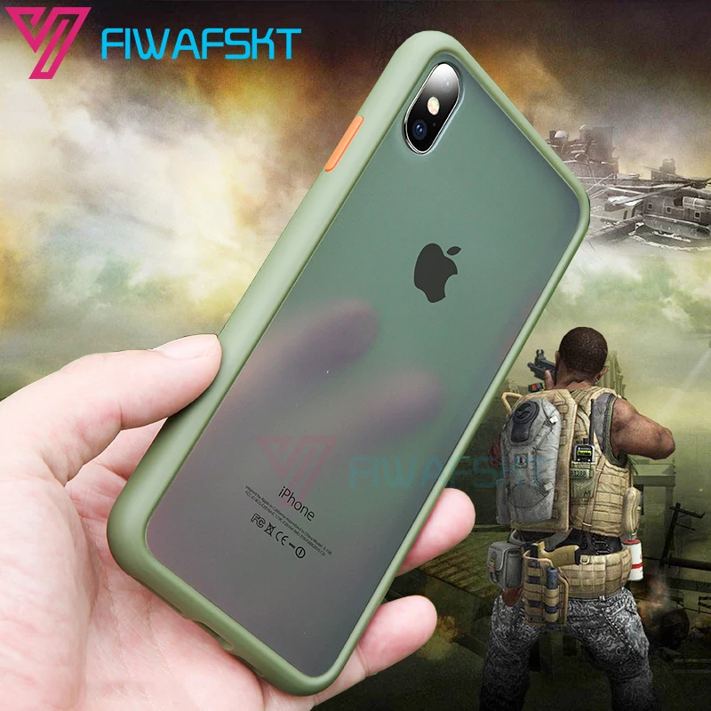 Противоударный защитный чехол для iPhone 12 Mini 11 Pro Max 7 8 Plus 6 6s X XS XR матовый мягкий