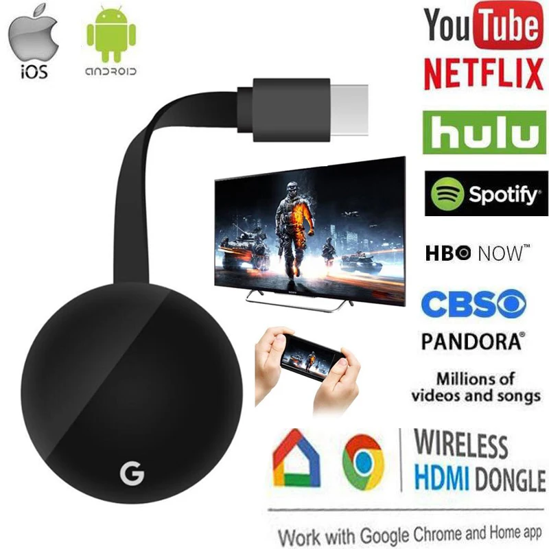 Anycast G7s Miracast AirPlay для Chromecast 3 беспроводной HDMI ТВ-стик Wi-Fi дисплей адаптер приемник IOS