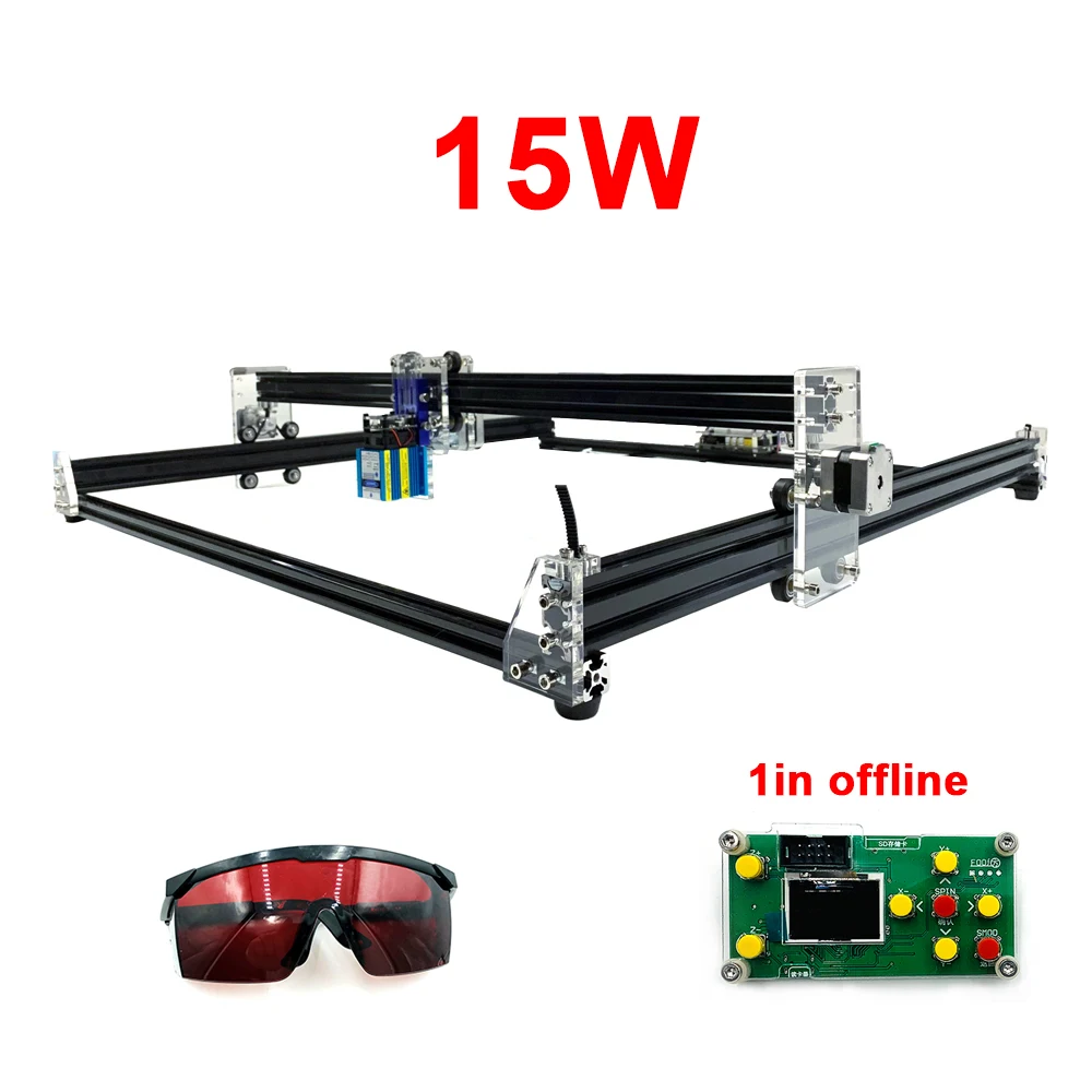 15w DIY все металлические 45*45 см 500 mW, 2500 mW дерево мини-cnc лазерный гравер резцом гравировки ШИМ - Цвет: 15w