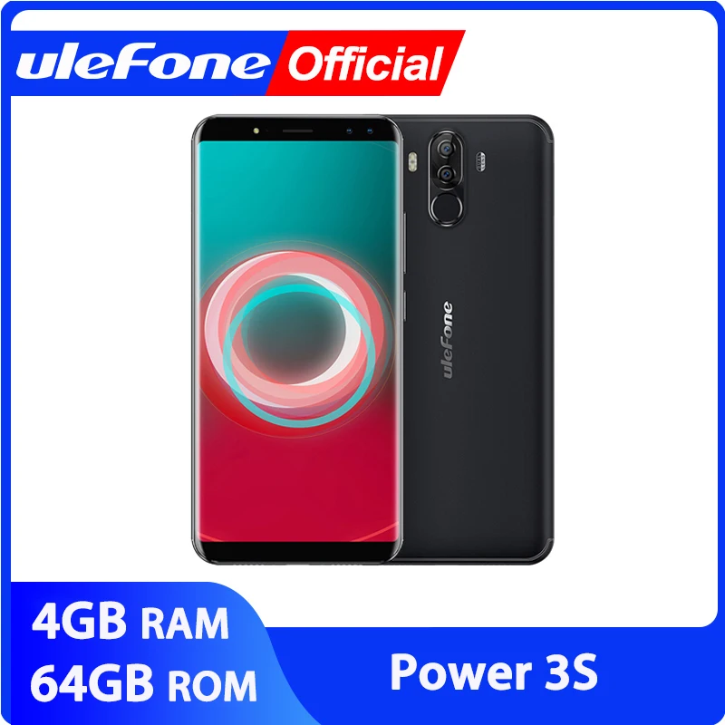 

Ulefone Power 3S 6.0" 18:9 FHD+ Android Mobile Phone MTK6763 Octa Core 4GB+64GB 16MP 4 Camera 6350mAh Face ID 4G Smartphone