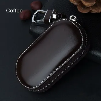 

Car Key Pouch Bag Case Wallet Holder Chain Key Wallet Ring Collector Housekeeper Pocket Key Organizer Smart Leather Keychain