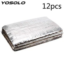 YOSOLO 12 шт./компл. 50*30 см 5 мм Tri-слой стеклоткани резиновая губка автомобиля брандмауэр шумоизоляция коврик теплоизоляция для звукоизоляции коврик