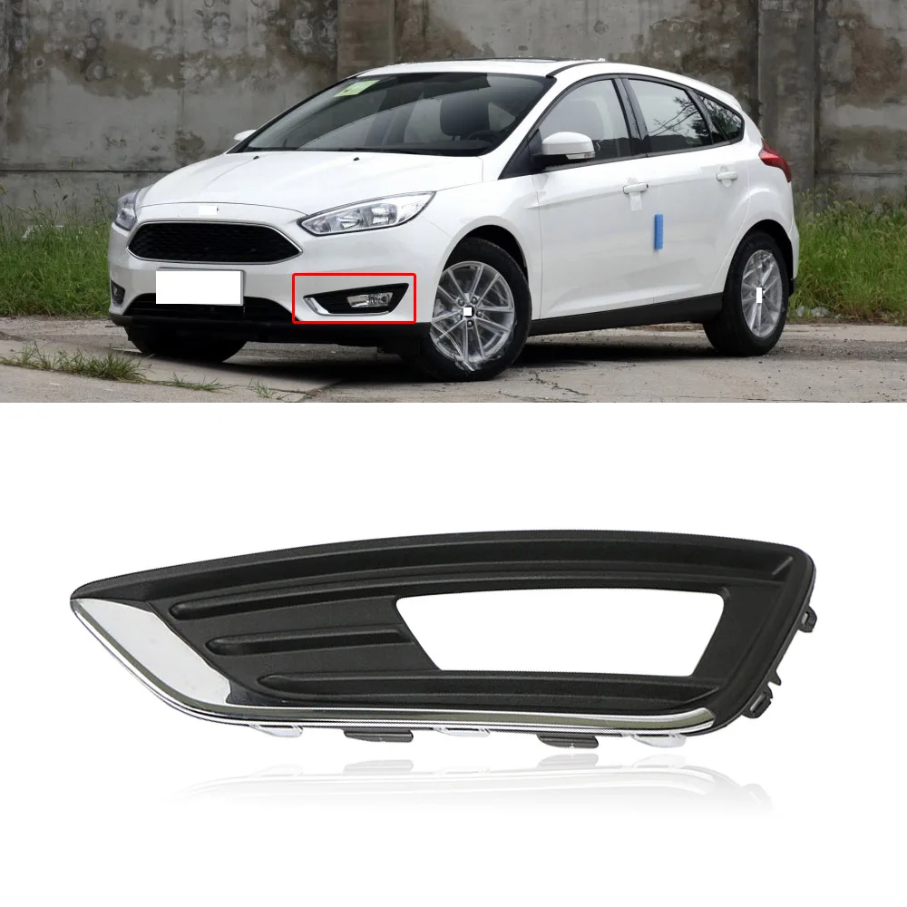 Capqx для Ford Focus 15-17 хром ПТФ в передний бампер крышка отделка корпус противотуманная фара каркас с отделкой капот противотуманная Крышка