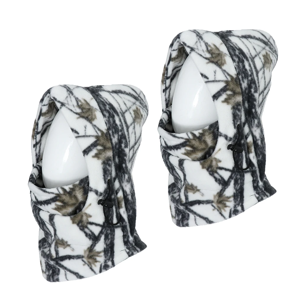 2 шт. катание на лыжах Охота флис Балаклава Капюшон Полный лица маска Camo3
