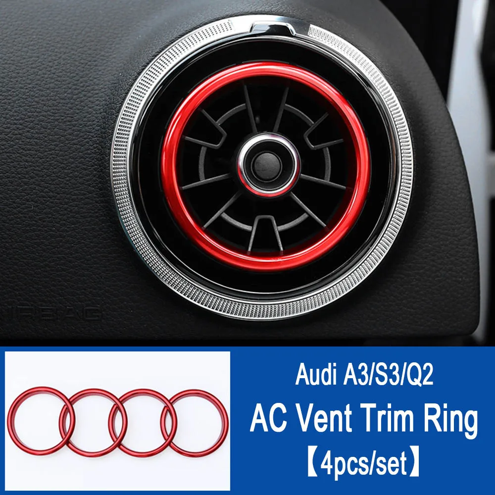 Универсальный Автомобильный кронштейн для телефона Audi A3 S3 8 V, автомобильный держатель на вентиляционное отверстие, вращающийся на 360 градусов, поддержка мобильного телефона gps-аксессуары - Название цвета: AC Vent Trim Rings