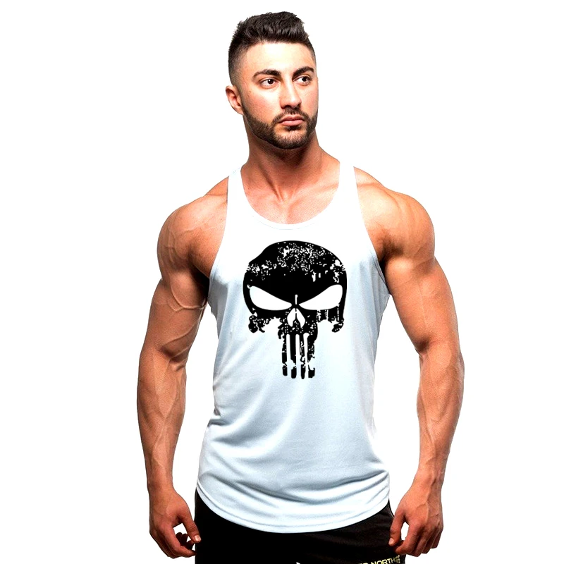 

Punisher Fitness Clothing gym Tank Top Men Gyms Vest Canotta Bodybuilding Stringer Singlet Muscle Sleeveless Shirt Skull