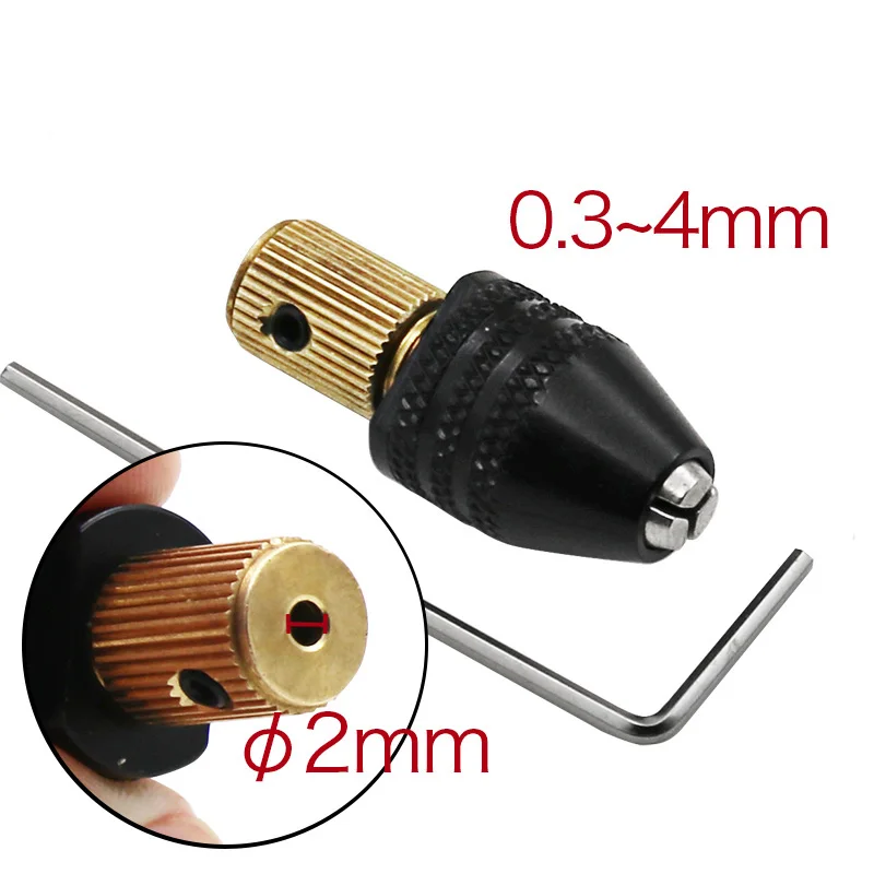 2mm Electric motor shaft Mini Chuck Fixture Clamp 0.3mm-4mm Small To Drill Bit Micro Chuck fixing device - Цвет: 2mm