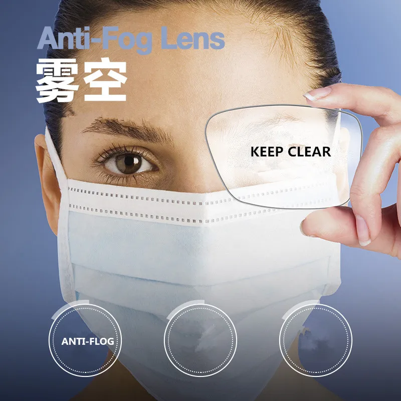Super Tough MR-8 Series Anti-Fog lens Index 1.56/1.61/1.67 Optical Prescription Aspherica Resin Lens Myopia Hyperopia HMC Lenses