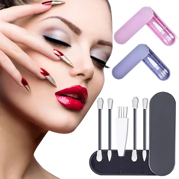 

4Pcs Silicone Cotton Swab Ear Eye Cleaning Washable Makeup Swabs Soft Flexible Reusable Makeup Tools Dropshipping