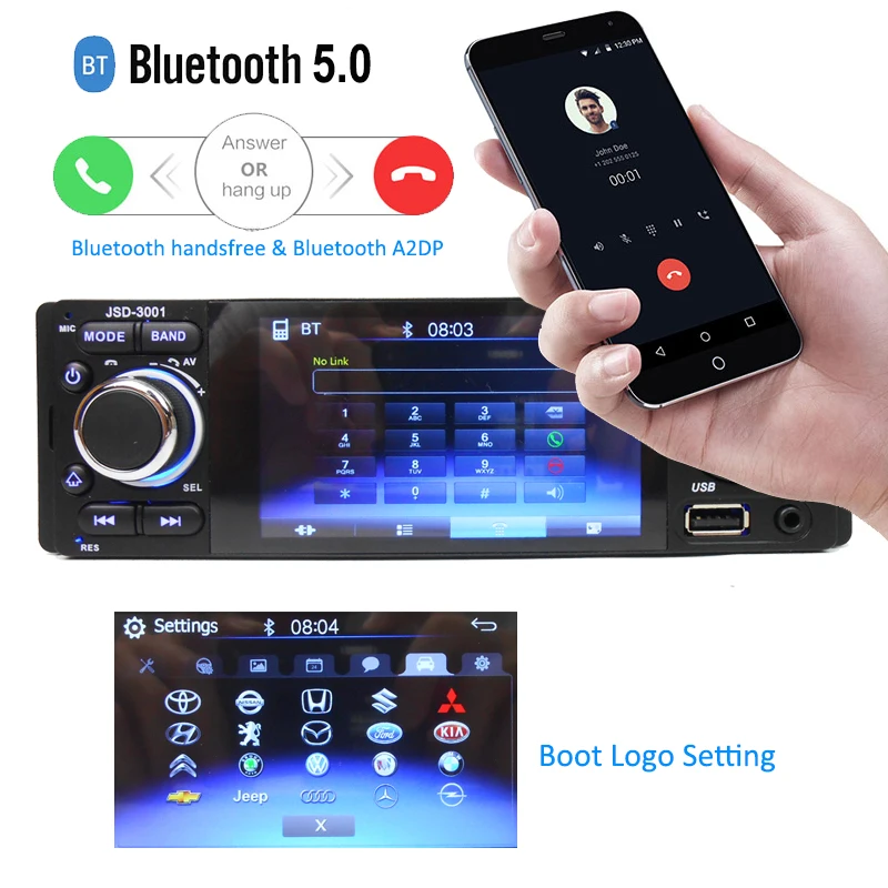 4 &quotсенсорный экран автомобиля стерео радио 1 Din Зеркало Ссылка Авторадио Bluetooth MP5