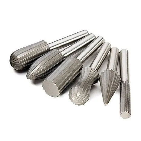 6pc Shank Engraving Bit Cutter 1/4'' 6mm HSS Rotary File Set Burr Wood Carving Tools Milling Carbide | Инструменты