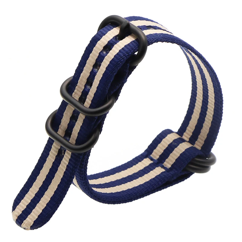 Blue khaki B 21 цвет прочный нейлоновый ремешок otan ZULU ремешок 18 мм 20 мм 22 мм 24 мм полосатый Радужный холст замена ремешок для часов - Цвет ремешка: Blue khaki B