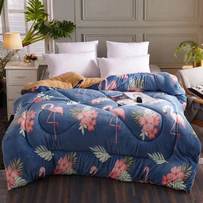 wool feels warm and cotton fabric blending and filling Warm silky comforter Twin Queen Full Queen size quilts