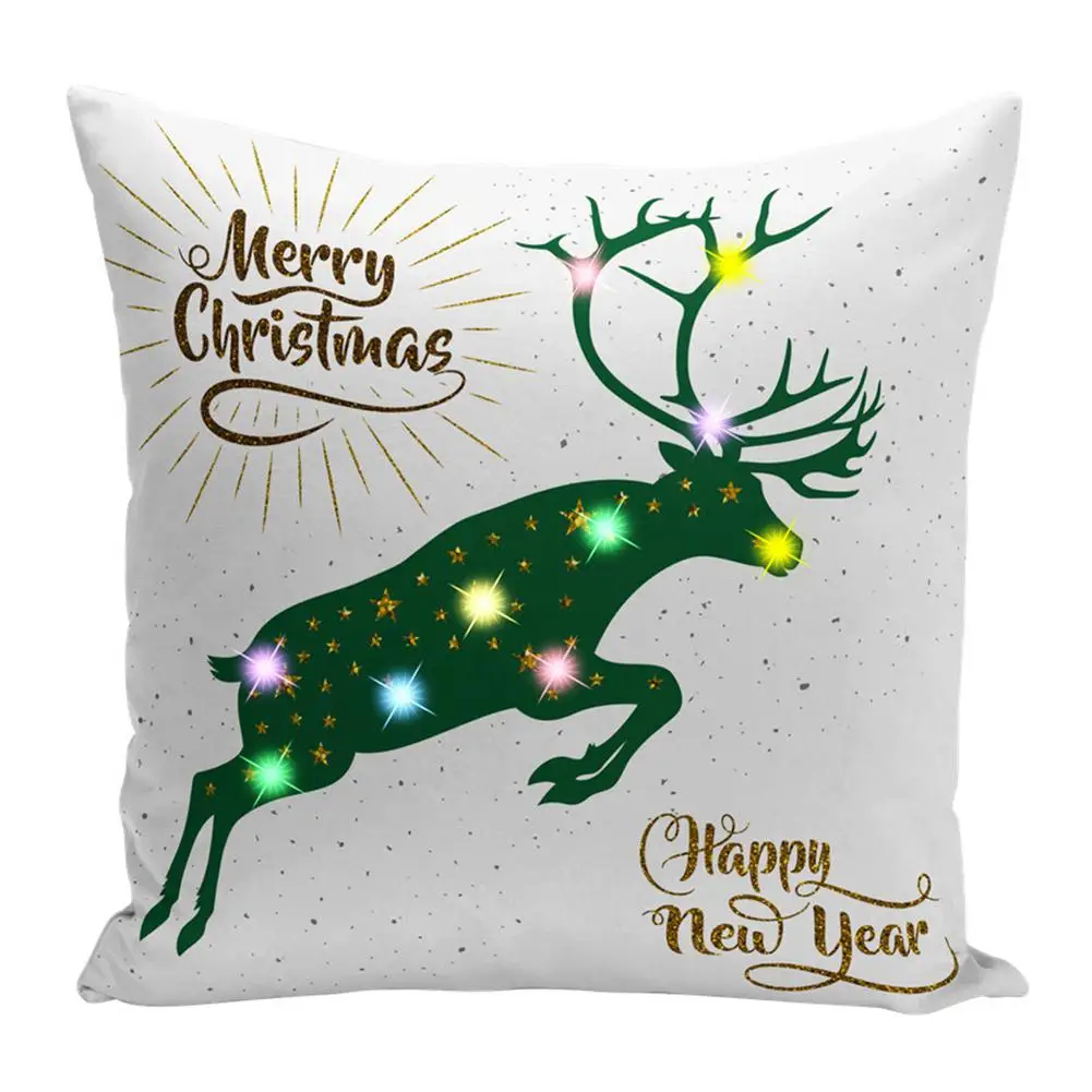 K Merry Christmas Чехлы для подушек светодиодные простые счастливые новогодние наволочки снежные винтажные Чехлы для подушек наволочки - Цвет: K