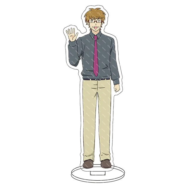 Anime Figure The Disastrous Life of Saiki Kusuo Key Chain Pendant Cosplay Two-sided Keychain Prop Acrylic Stand Model Toy Light Blue