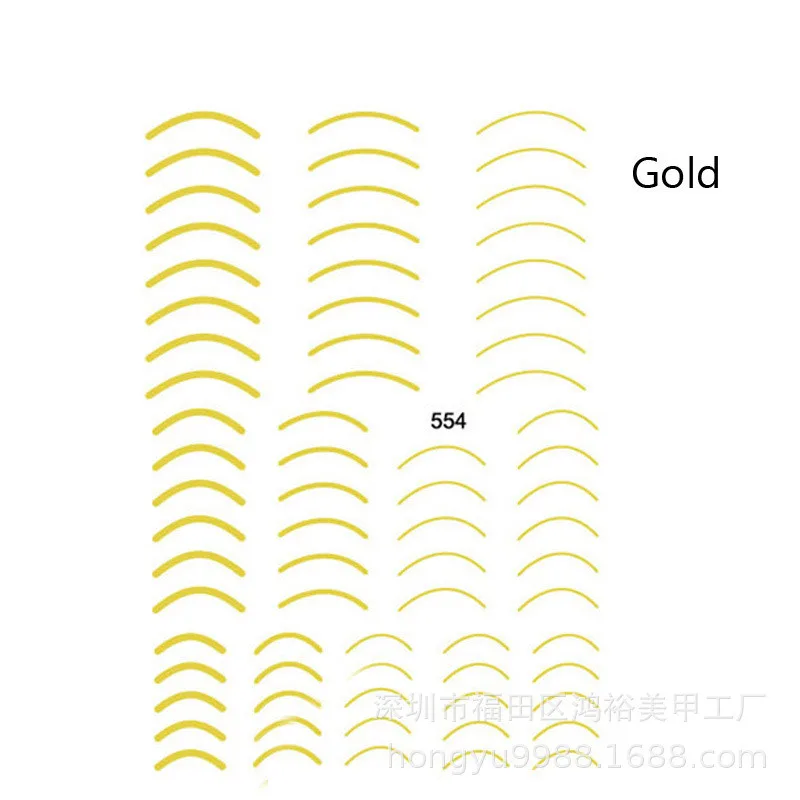 1 шт., розовый, золотой, серебряный 3D стикер для ногтей, кривая полоска, линии, наклейки для ногтей, s клейкая полоска, лента для ногтей, наклейки s, наклейки