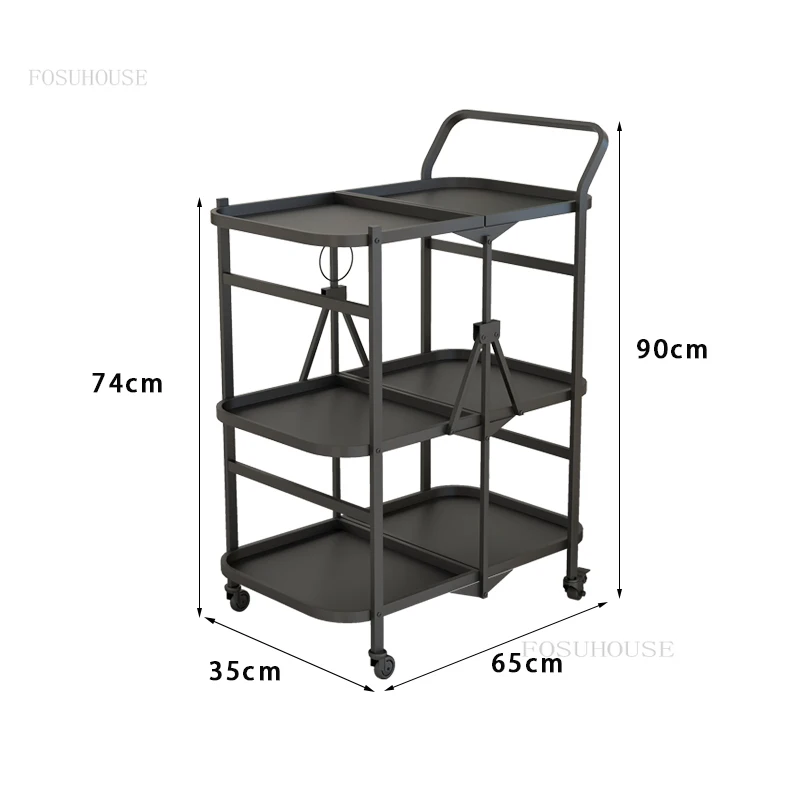 Restaurant Living Room Trolleys Household Folding Lockers Coffee Shop Hotel Kitchen Islands Dining Room Storage Cart with Wheels