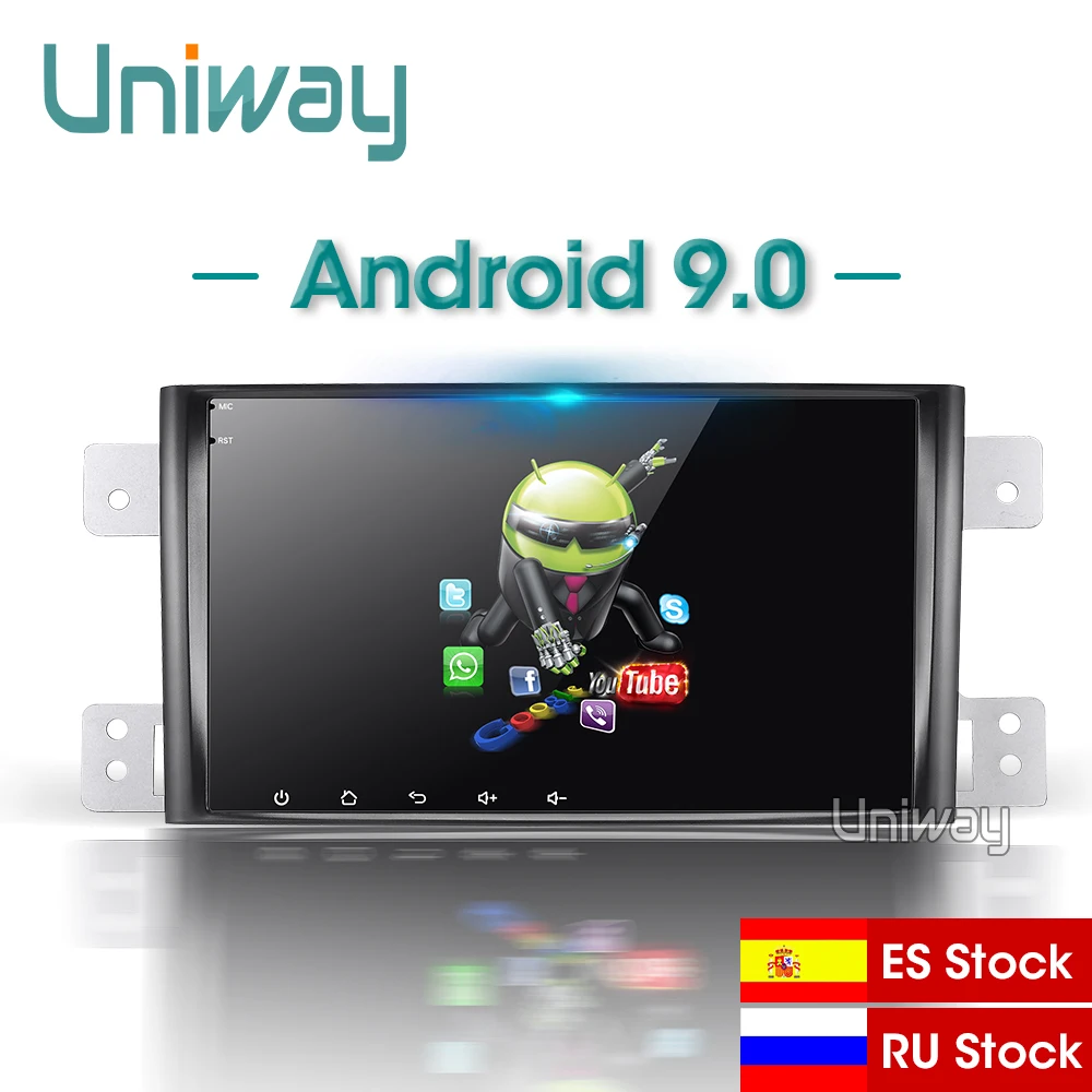 Uniway WT332 android 9 0 автомобильный dvd gps DSP для suzuki grand 2006 2011 vitara мультимедиа