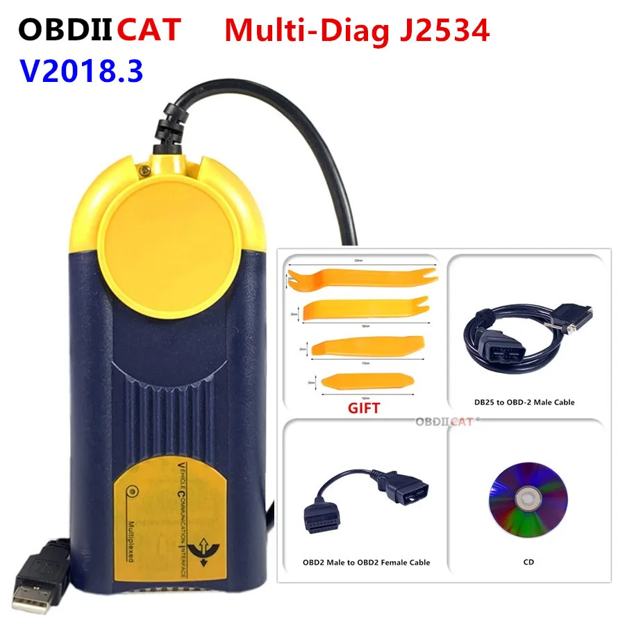 DHL Бесплатная новейшая V2018.3 multi diag J2534 Acess Pass T OBD2 устройство multidiag OBD Автомобильный