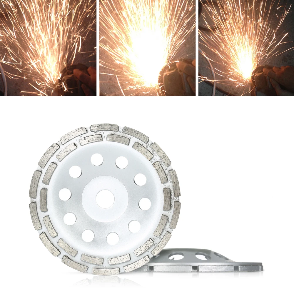 

180mm 7" Diamond 2 Row Segment Grinding Wheel sanding Disc sander Grinder Cup abrasive tools 22mm Hole for Concrete Granite