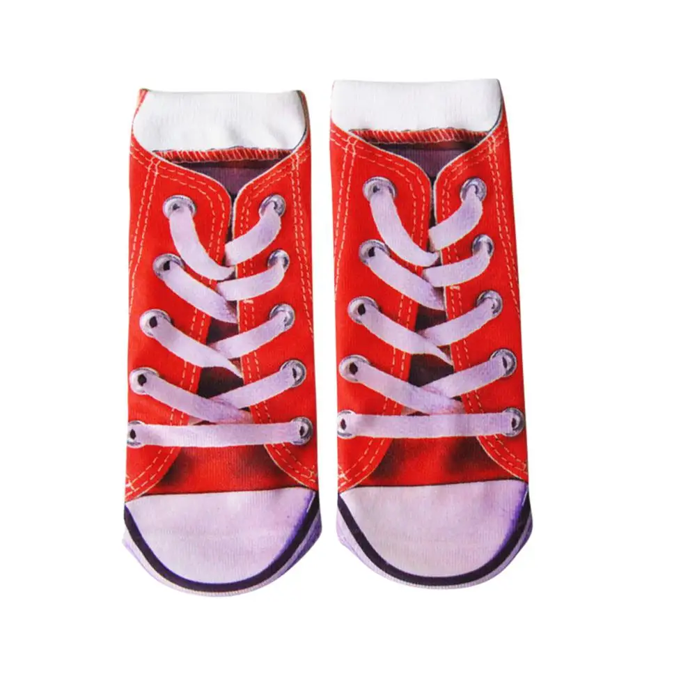 canvas shoes DSstyles женские модные персональные Harajuku стиль мультфильм рисунок принт 3D Мелкий рот короткие дышащие носки одежда носки лодки - Цвет: canvas shoes