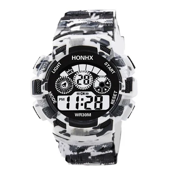 

HONHX Sport Watch Men Alarm Clock Chronograph Waterproof Week Display Men‘s Watches Analog LED Digital Watch Relogio Masculino