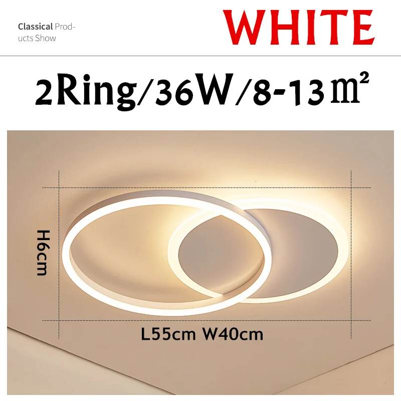 Современный дизайнерский светодиодный потолочный светильник, акриловое белое регулируемое потолочное освещение, блеск для гостиной, столовой, светильник - Цвет корпуса: White-2lights