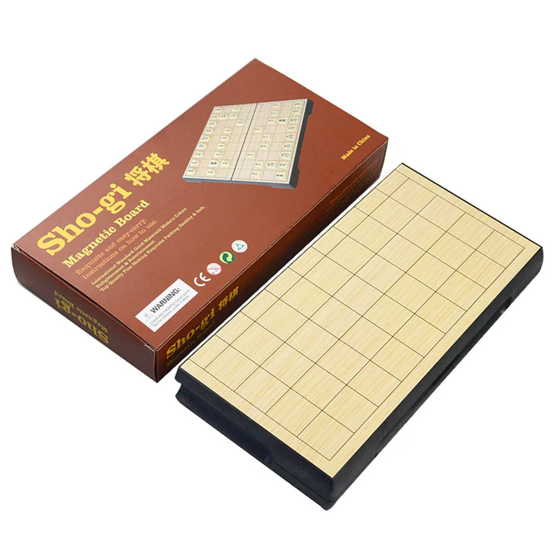 Japanese Shogi Magnetic Foldable Chess Table, International Checker, Sho-GI Intelligence Game, as Gift Toy, 25x25x2cm