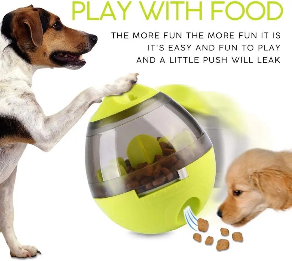 Дозатор для собачьей еды, шариковый шарик для собак и кошек: увеличивает IQ и умственную стимуляцию, дизайн тумблера легко