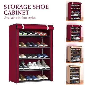 

5/6 Layer Dustproof Non-woven Fabric Shoes Storage Rack Organizer Home Bedroom Dormitory Shoe Racks Shelf Cabinet Dropshipping