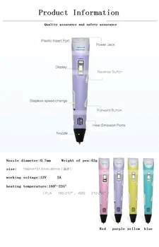 

3D printing pen 3D stereoscopic children's toys Graffiti Creative Toy Gifts Neutral Second Generation Pen Doodle Pen