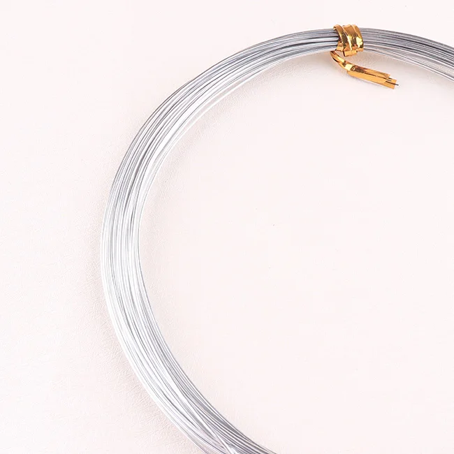 1 мм 10 м/рулон алюминиевый провод черный/серебристый/темно-оранжевый ювелирный провод металлический провод для DIY ручной работы ювелирные изделия - Цвет: silver